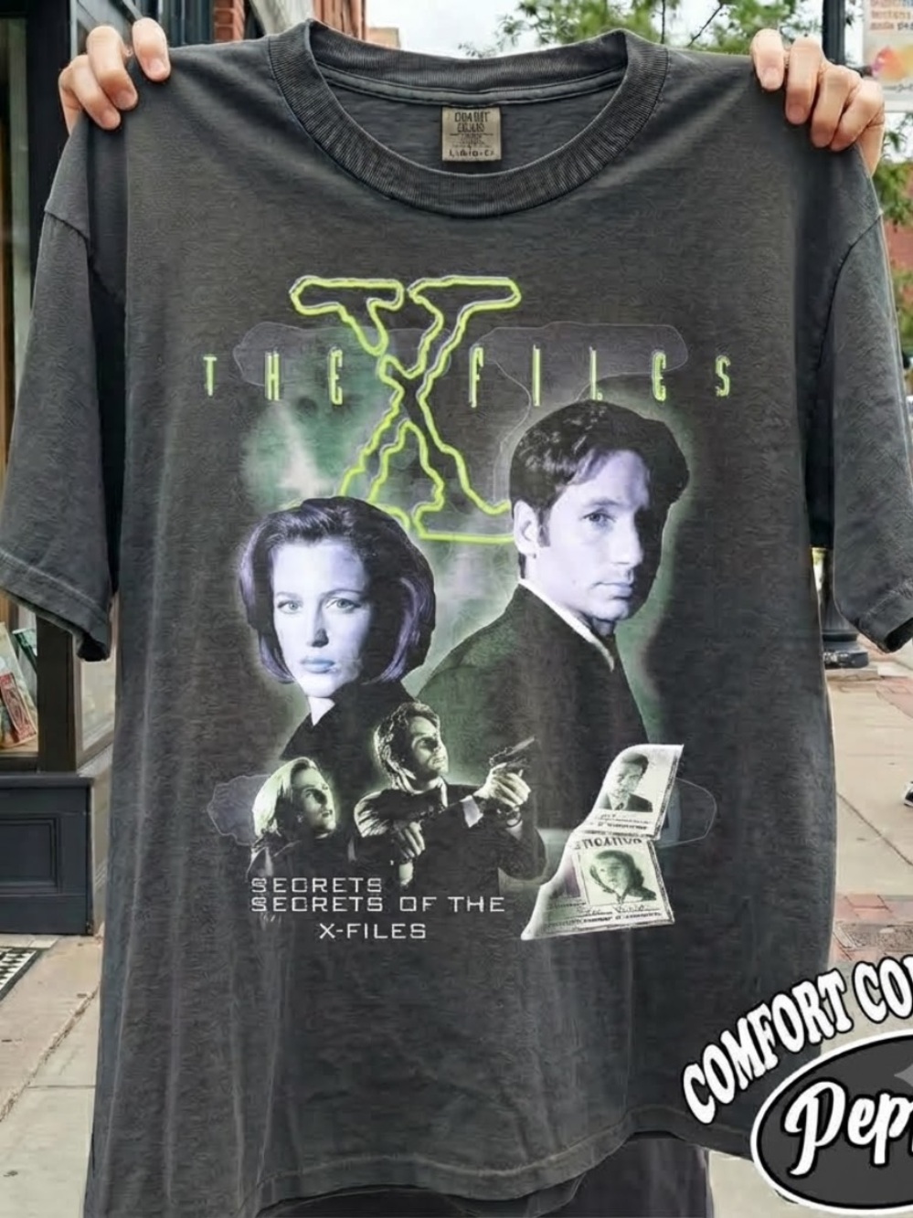 The Secrets Graphic Tee - Pepper with Neon Green Accents